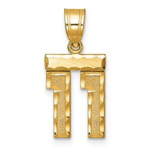 14k Yellow Gold, Varsity Collection, Small D/C Pendant Number 11